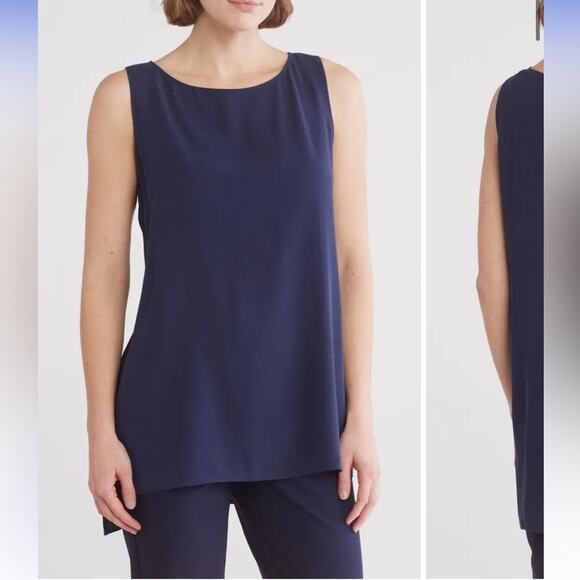 Eileen Fisher High-Low Silk Shell - Picture 1 of 7